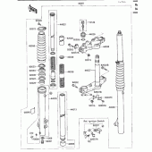 Схема вузла: Вилка передньої осі для Kawasaki KL650 KLR650