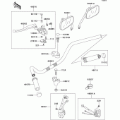 Схема вузла: Кермо & Пульт управління кермовим для Kawasaki VN800 Vulcan 800 Drifter