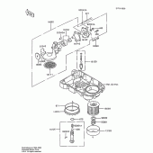 Схема узла: Масляный насос & Масляный фильтр для Kawasaki ZX600 Ninja 600R