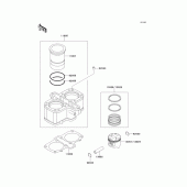 Схема вузла: Cylinder/pistons для Kawasaki EX500 GPZ500