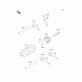 Схема вузла: Gear change drum/shift fork(s) для Kawasaki KX65