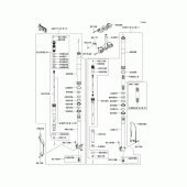 Схема узла: Передняя вилка(1/2) для Kawasaki KX250/ KX252 KX250F
