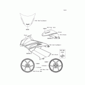 Схема вузла: Наклейки (Чорний/Зелений; CCFA) для Kawasaki EX400 Ninja 400R