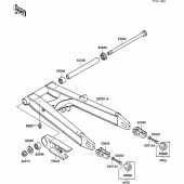 Схема вузла: Задній важіль (Маятник) для Kawasaki ZX600 GPX600R