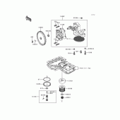 Схема вузла: Масляний насос & Масляний фільтр Kawasaki KZ1000 Police