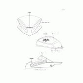 Схема вузла: Наклейки (Зелений; LEF) для Kawasaki EX250 Ninja 250