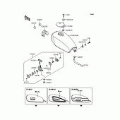 Схема узла: Топливный бак для Kawasaki BJ250 250TR