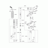 Схема вузла: Вилка передньої осі для Kawasaki KL650 KLR650