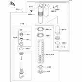 Схема вузла: Задній амортизатор для Kawasaki KX250/ KX252 KX250F