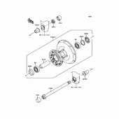 Схема вузла: Ступиця переднього колеса для Kawasaki EJ800 W800