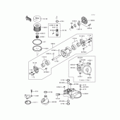 Схема вузла: Масляний насос & Масляний фільтр (1/2) для Kawasaki ZG1200 Voyager XII