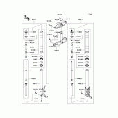 Схема вузла: Передня вилка(-jkbzgnb1 9a011504) для Kawasaki ZG1400 Concours 14