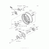 Схема узла: Заднее колесо & Приводная цепь для Kawasaki ZX1400 Ninja ZX-14R