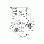Схема вузла: Задній гальмівний циліндр Kawasaki ZR800 Z800 ABS