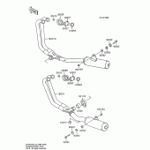 Схема вузла: Вихлопна система для Kawasaki ZX600 Ninja 600R