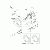 Схема узла: Ступица заднего колеса для Kawasaki KX250/ KX252 KX250F