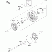 Схема вузла: Ступиця заднього колеса для Kawasaki ZG1000 1000GTR