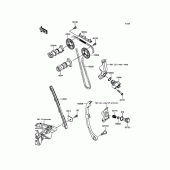 Схема вузла: Розподільник\Натягувач для Kawasaki BX250 NINJA 250SL