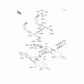 Схема узла: Выхлопная система (s) для Kawasaki ZG1200 Voyager XII