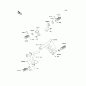 Схема вузла: Підніжки для Kawasaki KL650 KLR650