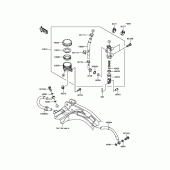 Схема вузла: Задній гальмівний циліндр для Kawasaki ER650 ER-6N