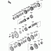 Схема узла: Трансмиссия для Kawasaki EX500 GPZ500S