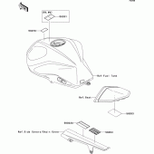 Схема вузла: Інформаційні наклейки для Kawasaki ZR750 Z750