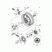 Схема вузла: Ступиця заднього колеса для Kawasaki ZR800 Z800 ABS