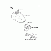 Схема вузла: Інформаційні наклейки для Kawasaki ZR1200 ZRX1200R