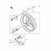 Схема узла: Ступица переднего колеса для Kawasaki EX250 ZZR250