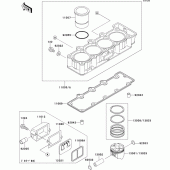 Схема узла: Цилиндр & Поршень для Kawasaki ZX400 ZXR400