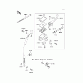 Схема узла: Передний тормозной цилиндр для Kawasaki EX500 GPZ500S