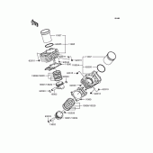 Схема вузла: Циліндр & Поршень для Kawasaki VN400 Vulcan II
