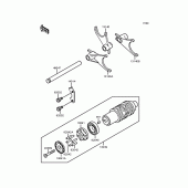 Схема узла: Копирный вал & Вилки для Kawasaki ZX900 GPZ900R