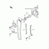 Схема узла: Распредвал & Цепь ГРМ & Натяжитель для Kawasaki BJ250 250TR