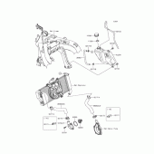 Схема узла: Патрубки системы охлаждения для Kawasaki EX400 Ninja 400R ABS