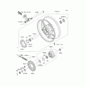Схема вузла: Заднє колесо & Привідний ланцюг для Kawasaki ZX636 Ninja ZX-6R ABS