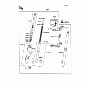 Схема узла: Передняя вилка(kx100-a1) для Kawasaki KX100