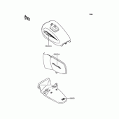 Схема вузла: Наклейки (Червоний/Червоний; EL250-C3/C4/C6) для Kawasaki EL250 Eliminator 250LX