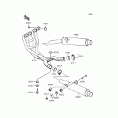 Схема вузла: Вихлопна система для Kawasaki ZX400 ZZR400