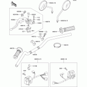 Схема вузла: Кермо & Пульт управління рульовим для Kawasaki EL250 Eliminator 252