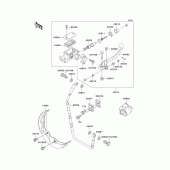 Схема узла: Передний тормозной цилиндр для Kawasaki KX125