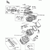 Схема вузла: Клапанна кришка для Kawasaki VN1500 VN-15 SE