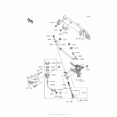 Схема вузла: Задній гальмівний циліндр Kawasaki ZR900 Z900