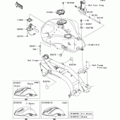 Схема узла: Топливный бак для Kawasaki ZR750 Z750R ABS
