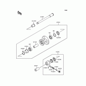 Схема вузла: Ступиця переднього колеса для Kawasaki BJ250 Estrella RS