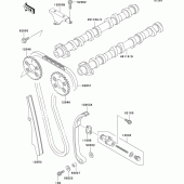 Схема узла: Распредвал & Цепь ГРМ & Натяжитель для Kawasaki ZX1100 ZZ-R1100