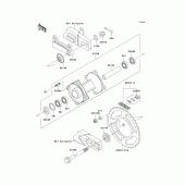 Схема вузла: Ступиця заднього колеса для Kawasaki KX85 KX85-II