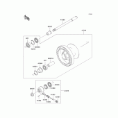 Схема вузла: Front wheel для Kawasaki EN500 Vulcan 500 LTD