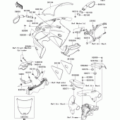 Схема узла: Облицовочные элементы для Kawasaki ZX600 Ninja ZX-6R